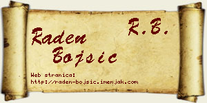 Raden Bojšić vizit kartica